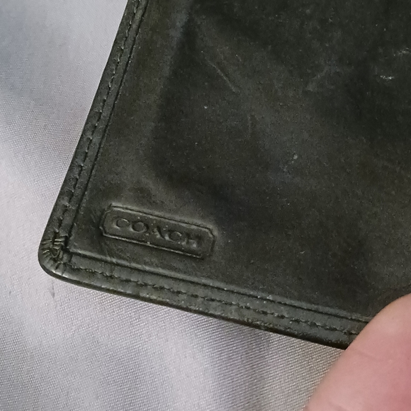 VINTAGE 80's COACH BLACK LEATHER WALLET - Picture 9 of 14